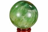 Polished Green Fluorite Sphere - Madagascar #106277-1